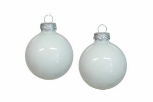 Julkule - Glass - Hvit - 8 cm - 8-pakning - www.frokenfraken.se