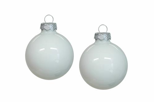 Julkule - Glass - Hvit - 8 cm - 8-pakning - www.frokenfraken.se