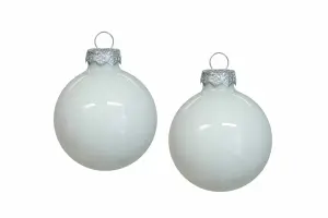 Julkule - Glass - Hvit - 8 cm - 8-pakning - www.frokenfraken.se