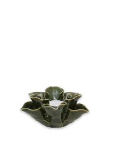 Lyslykt - Blomst Fenja - Grønn - Ø13 x 7 cm - www.frokenfraken.se