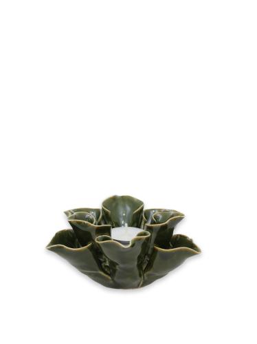 Lyslykt - Blomst Fenja - Grønn - Ø13 x 7 cm - www.frokenfraken.se