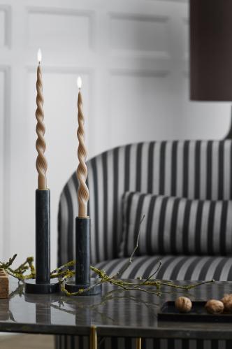 Spiralljus - Tvunnet lys 2-pakning - Alpakka - 30 cm - www.frokenfraken.se