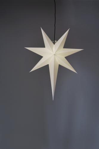Julestjerne - Frozen Hvit - inkl. svart tekstilledning - 55 x 65 cm - www.frokenfraken.se