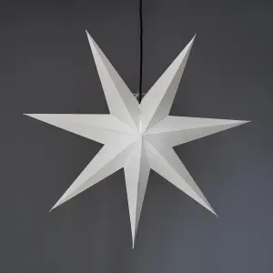 Julstjerne - Frozen Hvit - inkludert svart tekstilledning - 70 cm - www.frokenfraken.se