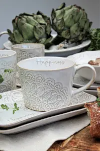 Kopp - Happiness - Hvit - Støtte til Barnekreftforeningen - www.frokenfraken.se