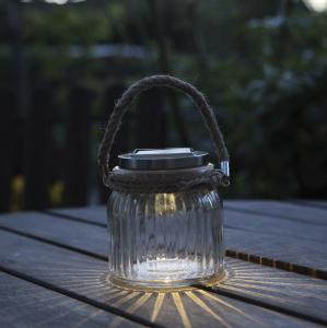 Utelampe - Solcellelykt med tau - 11,5 cm - www.frokenfraken.se