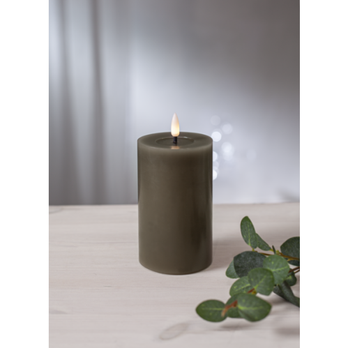 Batterilys - LED Blokklys Flamme Flow - Maul - 15 x Ø7,5 cm - Timer - www.frokenfraken.se