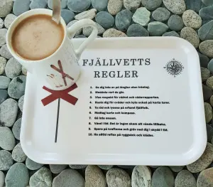Bricka - Fjällvettsregler - 27 x 20 cm - www.frokenfraken.se