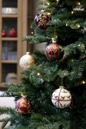 Julekule – Sløyfe – Krem – Ø8 cm - www.frokenfraken.se