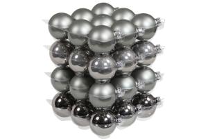 Julkule - Glass - Titan - 6 cm - 36-pakning - www.frokenfraken.se