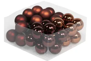 Julekuler på ståltråd - Glass - Brandy - 4 cm - 36-pakning - www.frokenfraken.se