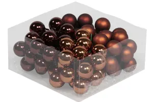 Julekuler på ståltråd - Glass - Brandy - 3 cm - 72-pakning - www.frokenfraken.se