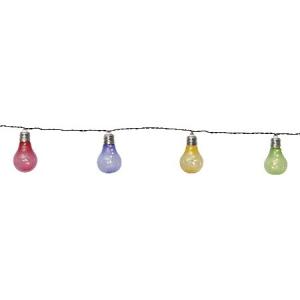 Solcelle lyslenke - 10 lamper - Fargede - Utendors - 1,9 m - www.frokenfraken.se