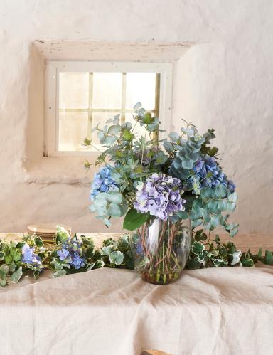Hortensia - Blå sidenblomma - Ø18 cm - www.frokenfraken.se