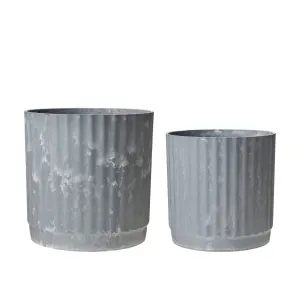 Kruka - Stripe - Grå - 2 Storlekar - Ø15, 18 cm - www.frokenfraken.se