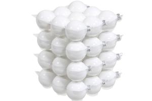 Julekule - Glass - Hvit - 6 cm - 36-pakning - www.frokenfraken.se