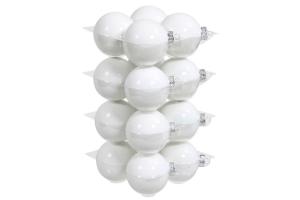 Julkule - Glass - Hvit - 8 cm - 16-pakning - www.frokenfraken.se