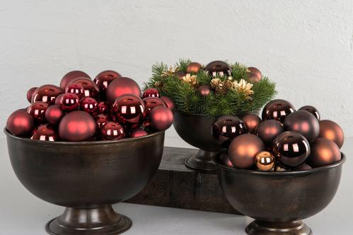Julekule på ståltråd - Glass - Rød - 4 cm - 36-pakning - www.frokenfraken.se