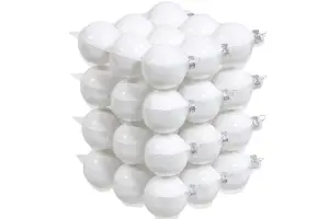 Julekule - Glass - Hvit - 6 cm - 36-pakning - www.frokenfraken.se