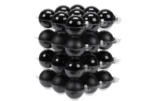 Julkule - Glass - Svart - 6 cm - 36-pakning - www.frokenfraken.se