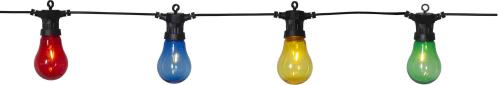 Lyslenke - Fargerike klare lamper - 10 LED-lamper - Utendørs - 4,5 m - www.frokenfraken.se