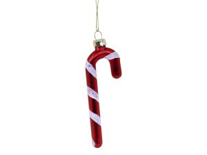 Julekule - Polkagris - oppheng - Rød/Hvit - 12 x 4 cm - www.frokenfraken.se