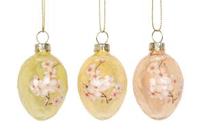 Egg - Glass - Cherry Blossom - 3-pakning - 4,5 x 6 cm - www.frokenfraken.se