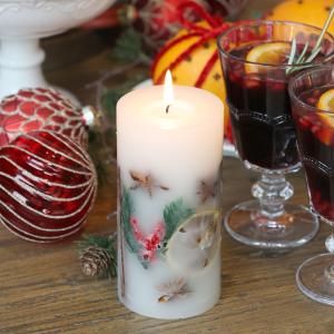 Blocklys – Julekrydder – Hvit – Ø7 x 14 cm - www.frokenfraken.se