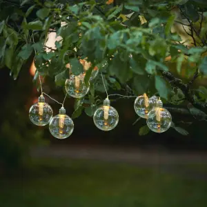 Solcelle Lyslenke - Transparent - 8 LED-pærer - 2,5 m - www.frokenfraken.se