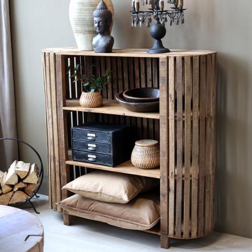 Skap/Sidebord med 4 hylleplan – Natur – 115 x 116 x 37 cm - www.frokenfraken.se