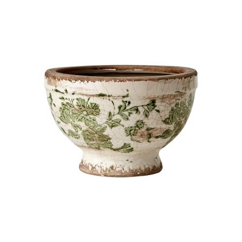 Krukke S - Grønn mønstret - Ø9/17 x 11 cm - www.frokenfraken.se