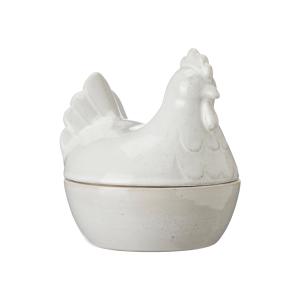 Høne med lokk - Offwhite - 16 cm - www.frokenfraken.se
