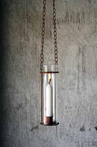 Hengende lykt med stormglass - Ø 5 x H 20 cm - www.frokenfraken.se
