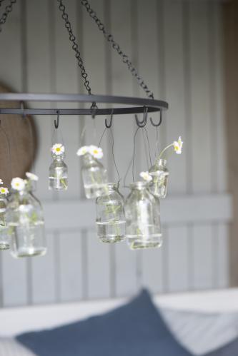 Glassflaske - Minivas i tråd eller Lysestake - 5,5 cm - www.frokenfraken.se