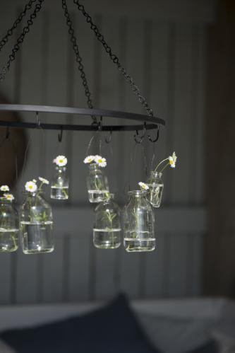 Glassflaske - Minivas i tråd eller Lysestake - 5,5 cm - www.frokenfraken.se