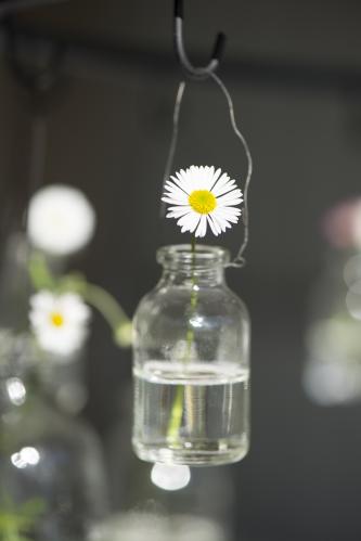 Glassflaske - Minivas i tråd eller Lysestake - 5,5 cm - www.frokenfraken.se