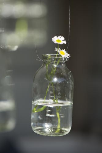 Glassflaske - Vase i tråd eller Lysestake - 8 cm - www.frokenfraken.se