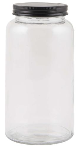 Glasburk Sevilla med svart lock, 800 ml - Ø9 X 17 CM - www.frokenfraken.se