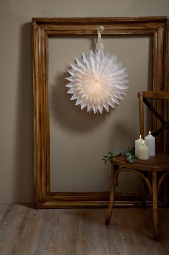 Adventsstjerne - Papir Dis - 50 cm - www.frokenfraken.se