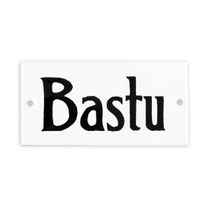 Emaljeskilt - "Bastu"- 4,5 x 9 cm - www.frokenfraken.se