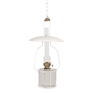 Hengende parafinlampe - Hvit Glass Messing - www.frokenfraken.se