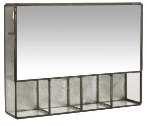 Vegghengt skap med speilfront og 5 hyller - 30,8 X 6 X 23 CM - www.frokenfraken.se