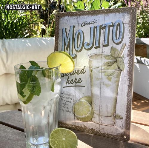 Plateskilt - Mojito servert her - 20 x 30 cm - www.frokenfraken.se