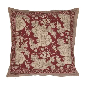 Kuddfodral - SONIA - RØD - 48x48 cm - www.frokenfraken.se