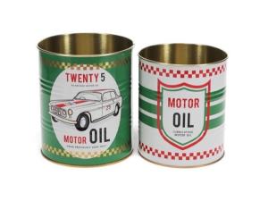 Plåtbøtte - Boks i metall - Retro - Motor Oil - 2 størrelser - www.frokenfraken.se