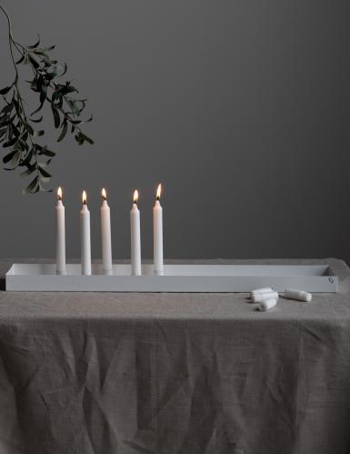 Bordslysestake - SUND - 5 lys magnet - Hvit - 80 cm - www.frokenfraken.se