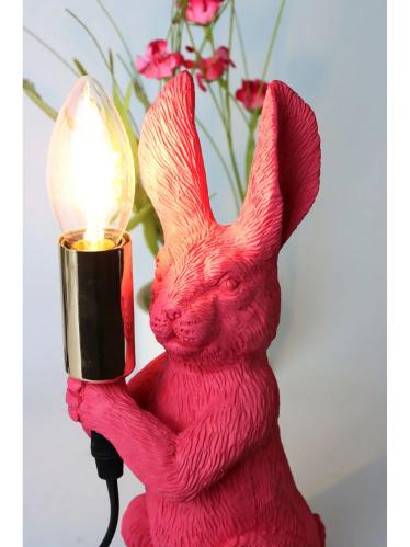 Lampe - Hare - Rosa - 25 cm - www.frokenfraken.se