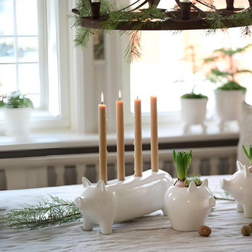 Adventsstake - Gris - Hvit - 27 x 9 x 11 cm - www.frokenfraken.se