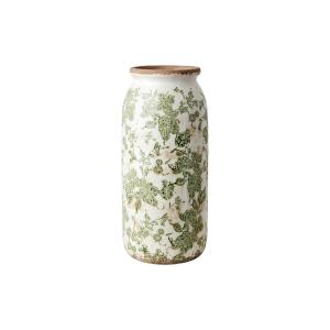 Urna M - Grønn mønstret - Ø13/14 x 31 cm - www.frokenfraken.se