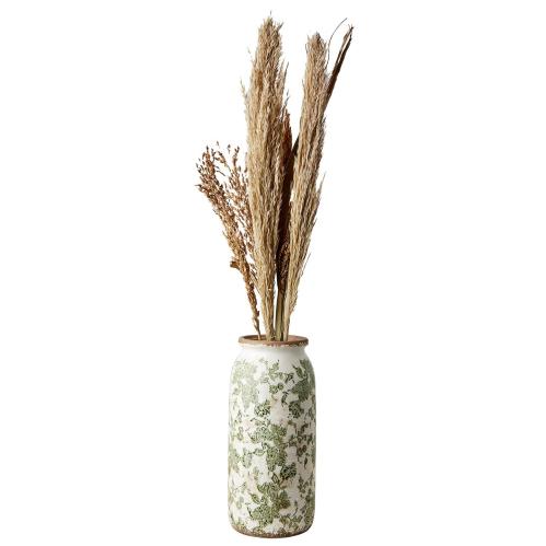 Urna M - Grønn mønstret - Ø13/14 x 31 cm - www.frokenfraken.se